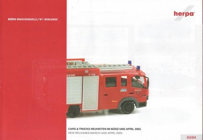 2003 03/04 Hera 1:87th Scale Miniature Models Catalog - Printed in Germany