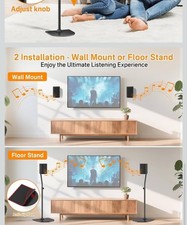 Speaker Stands, 2 Count, Adjustable, Black, 33 -42 , Damaged Box