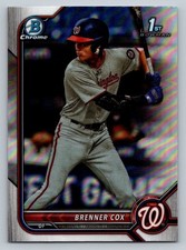 Brenner Cox 2022 Bowman Chrome Draft Refractor Washington Nationals BDC-196
