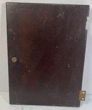 Vintage Mantle Clock Back Wooden Door & Original Hardware Hinge Lot #M3