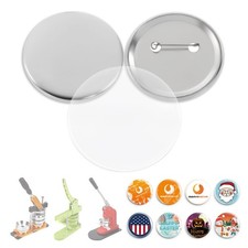 BEAMNOVA 100 Sets 58mm 2.28" Metal Pin Button Supplies Blank Parts