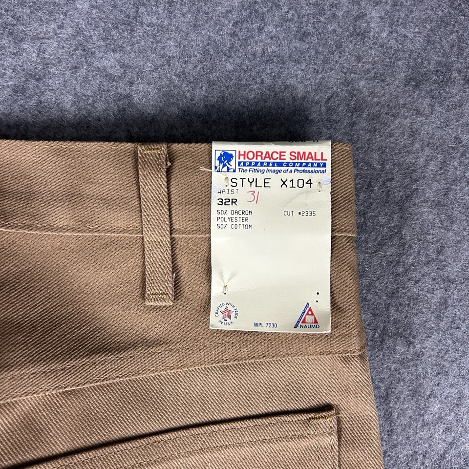 Vintage Horace Small Pants Men 32x30 Tan Scoville Zipper 70s NWT Fish & Wildlife - Image 3 of 4