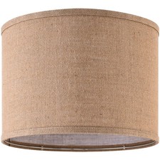 Natural Burlap Linen Lampshade Drum Lamp Shade 13 Top x 13 Bottom x 10 Hig...