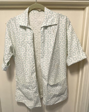 TRUE VTG 1950's MCM Handmade Aqua  White Beach Swimsuit Cover Up, Light Jacket