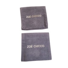 Zoe Chicco Set of 2 Grey Faux Suede Magnetic Snap Jewelry Pouches