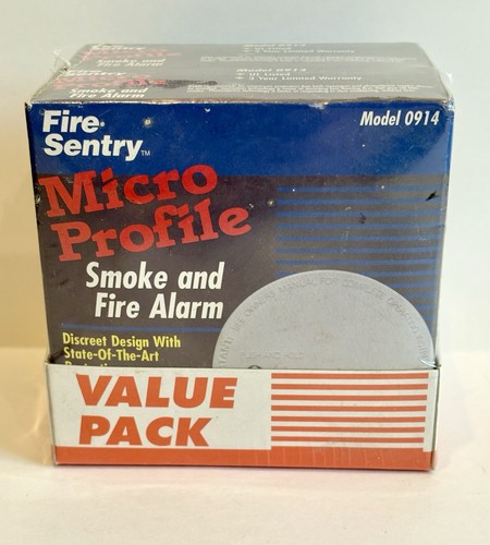 Fire Sentry Micro Profile Smoke and Fire Alarm Model 0914 Value Pack of 2 NEW