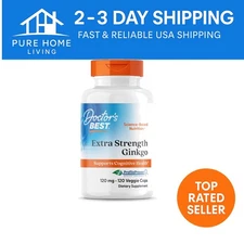 Non-GMO Extra Strength Ginkgo 120mg - 120 Capsules for Cognitive Health