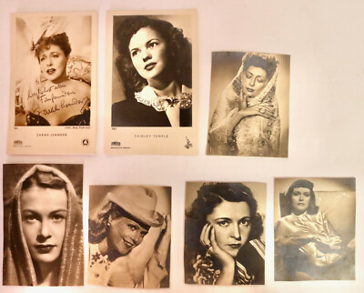vintage lot of 7 star photos from Germany Starfoto Hasemann Shirley Temple Zarah