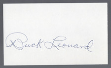 Buck Leonard Signed Autographed Index Card - YMC COA