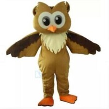 Professional Brown Owl Mascot Costume Suit Party game Fancy Dress Parade Adults