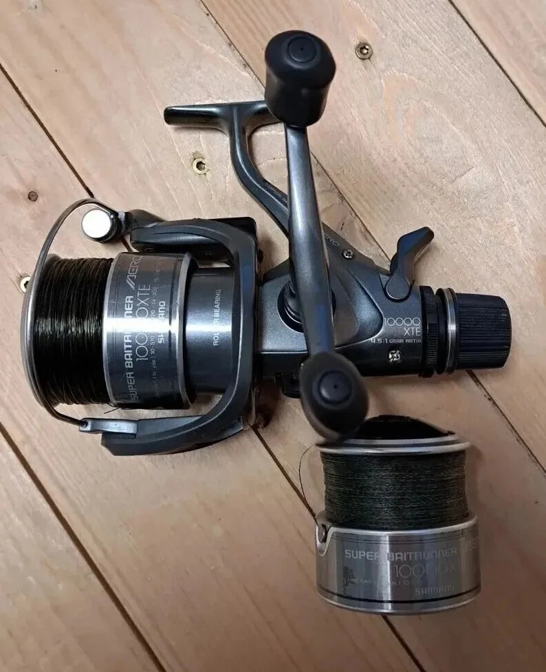 Bobine Shimano 10000 XTEA Argent – Moulinet Baitrunner Pour Pêche Carpe Et Silure, Très Bon état
