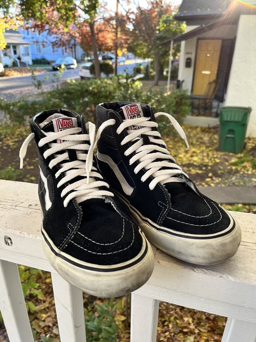 1990s Vans Old Skool High Top Black And White Shoes Size 9.5 1990s Vans Old Skool High Top Black And White Shoes Size 9.5