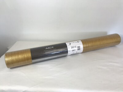 Arte Wallcoverings Bronze/Gold Metallic Vinyl Wallpaper Made In Italy 75 sq.ft