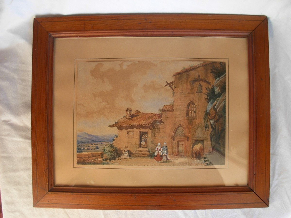 フランス　水彩画　ヴィンテージ ANTIQUE FRENCH FRAMED WATERCOLOR PAINTING,SIGNED,19th CENTURY. | eBay