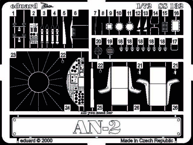Eduard Accessories SS132 - 1:72 Antonov An-2 - Etched Set - New