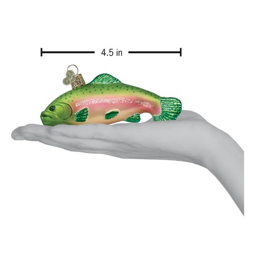 2019 Old World Christmas Rainbow Trout Fish Fishing Ornament - New with Tag - Picture 3 of 3