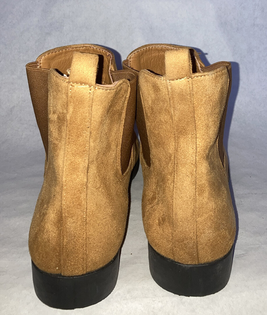 Pep&Co Women's Ladies Tan Faux Suede Pull On Chelsea Ankle Boots UK 8 EU42 BT027 image 4