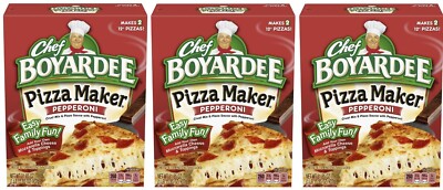 Chef Boyardee Pepperoni Pizza Kit, 31.85 oz (3 Boxes) Crust Mix Sauce Homemade