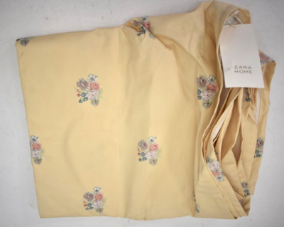 Zara Home Tablecloth Floral Design Beige Cream 150'' x 150'' Square Cloth