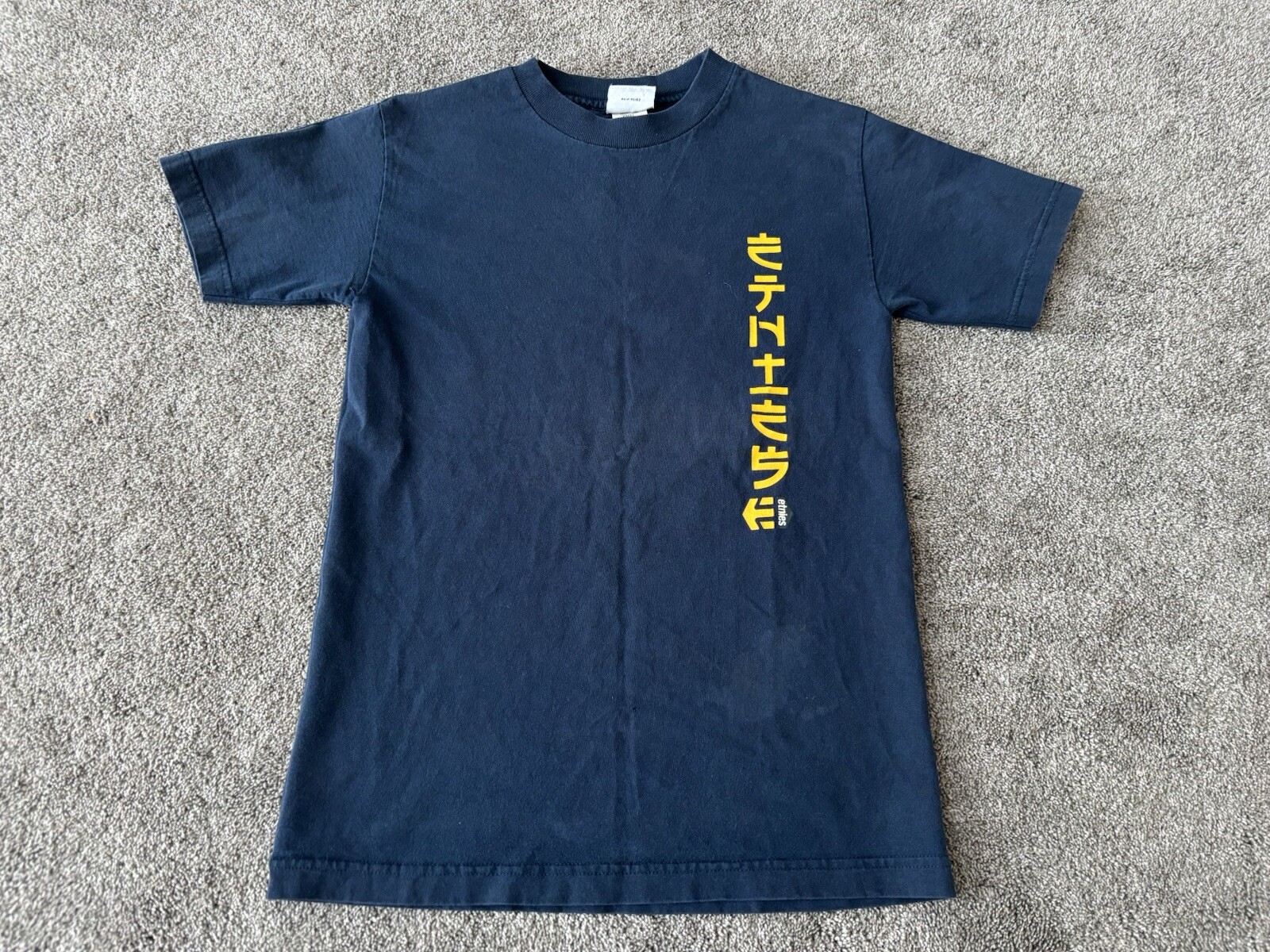 Vintage Etnies Skateboarding T Shirt Small Blue 90s USA Skater Skate Grunge Mens