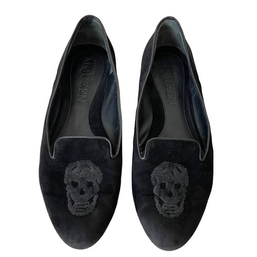 Alexander McQueen Metal Heel Leather Loafers size 43.5/us 