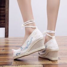 Women Embroidered Ancient Hanfu Inside Heighten Shoes Comfort Dance Shoes