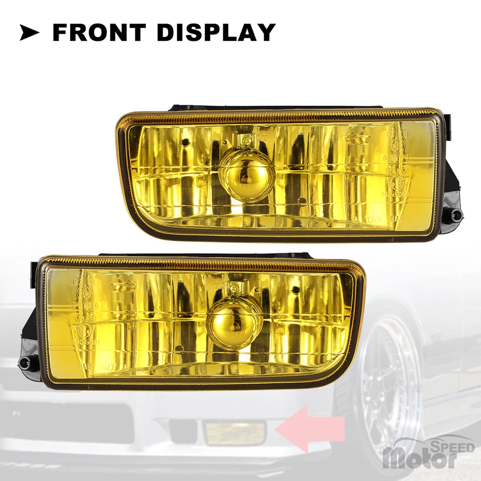 Fog Lights For 92-99 BMW E36/M3 3 Series Yellow Glass Lens H1 55W Pair Replace# Foto 4 de 4