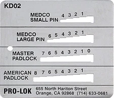 Pro-Lok | Pin Key Decoder - Model: KD02 - (Medeco / Master & American)