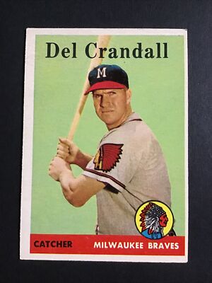 1958 Topps #390 Del Crandall  - - Very Nice - - Y627