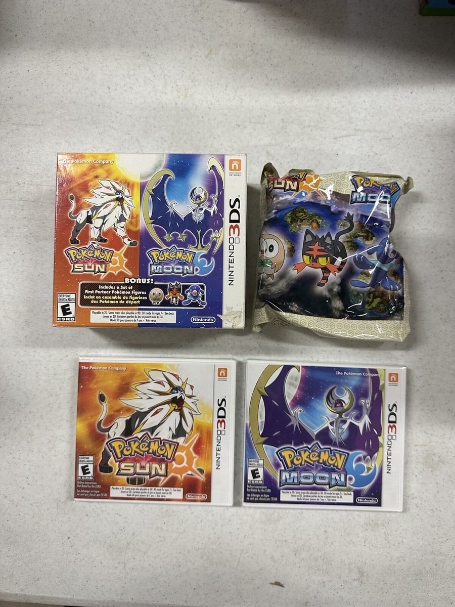 ⚡️POKEMON Sun Moon Dual Pack Nintendo 3DS w/ Bonus Set First