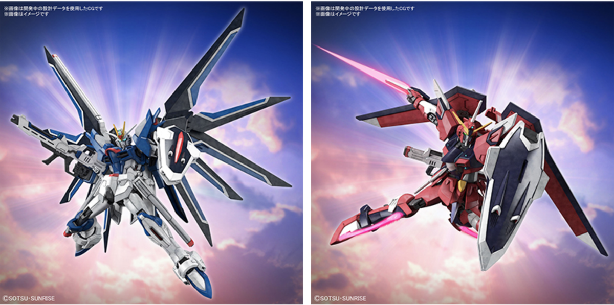 HG Immortal Justice Gundam + Rising Freedom Gundam Seed Freedom