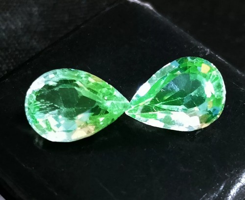 Pear Cut Zambian Emerald Certified 4-5Ct Loose Gemstones Pair of Natural - Picture 6 of 6