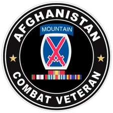 Afghanistan Combat Veteran Bumper Sticker Military Vinyl Soldier Decal 5"