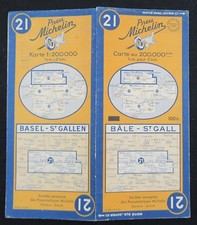 MICHELIN map n°21 Basel St Gall Switzerland Basel 1951 old map Bibendum tyre