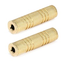 2pc 3.5mm 1/8" Aux Stereo Female to Female F/F Gold Audio Coupler Adapter Jack