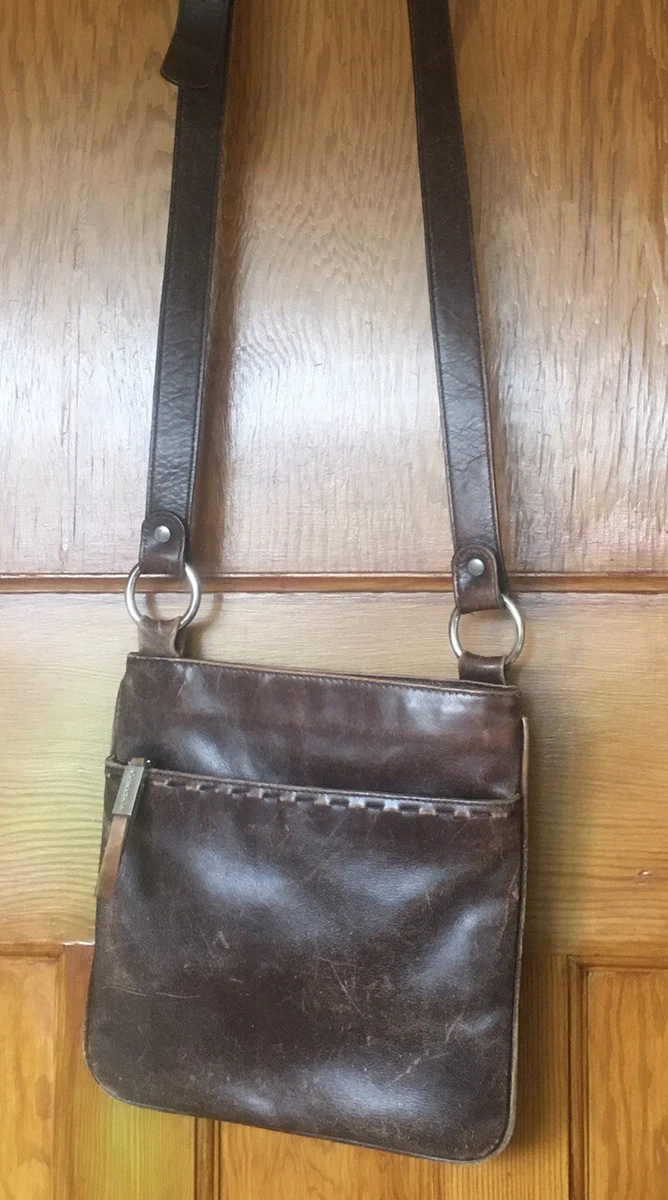 Debenhams Collection Brown Distressed Real Leather Messenger Cross
