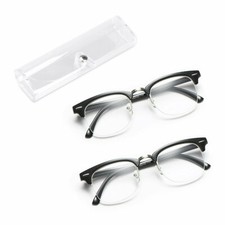Mens Womens Reading Glasses 2 Pairs Square Frame Readers Unisex Style Specs
