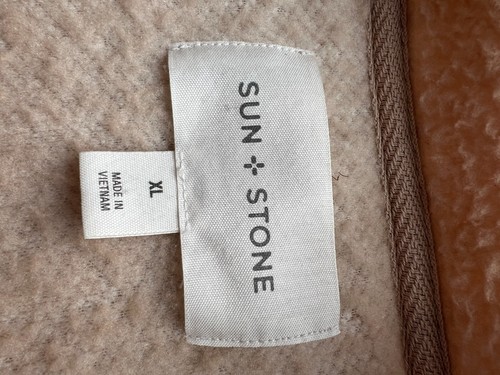 Sun + Stone XL Men's Sherpa Fleece Pullover 1/4 Zip Mock Neck Desert Bronze - Picture 6 of 7