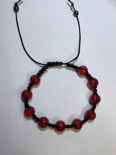 Red Bead Bracelet Adjustable Shambhala Red Shell Women Men Jewelry Handmade - Picture 3 of 5