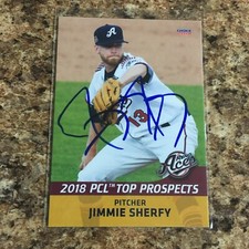 Jimmie Sherfy Signed 2018 PCL Top Prospects Set Auto Rc Arizona Diamondbacks