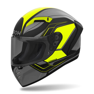 Integral Helm AIROH Connor Dunk Grau Schwarz Gelb Matt Neu