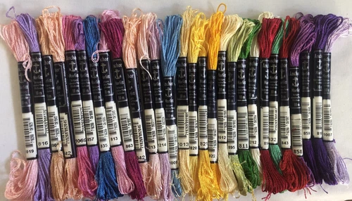 28 threads ANCHOR MARLITT Rayon stranded embroidery floss. 10m, mixed colours