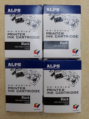Lot of 4 ALPS Black Ink OEM NIB Part #106005-00 For Alps MD-5000