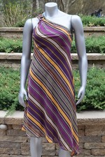 NWT Womens Lauren Ralph Lauren One Shoulder Dress sz 4 purple mutli colored