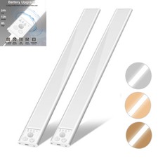 LED Motion Sensor Under Cabinet Lights Rechargeable Kitchen Wardrobe Lamp Strip