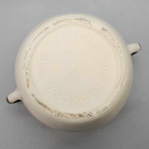 Cerámica de colección Zanesville de gres con mango de cerámica con tapa cerámica artística Ohio EE. UU. - Imagen 6 de 7