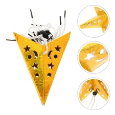 5 PCS Pentagram Lampshade Large Gold Hanging Stars for Ceiling Paper