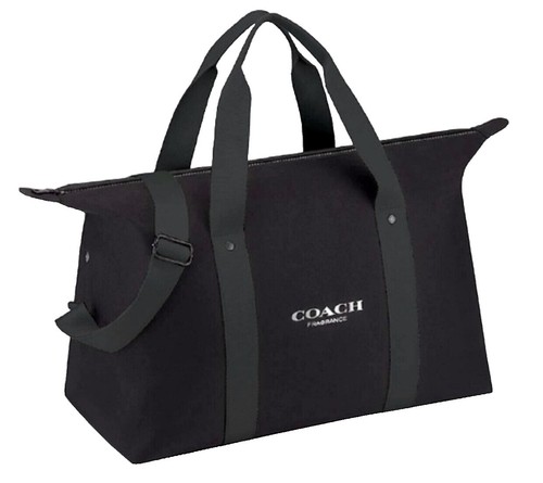 COACH　 Max Gym Bag　COLOR:Black Coach Max Gym Bag Nylon Travel Duffle Bright Blue Black Trim C9835
