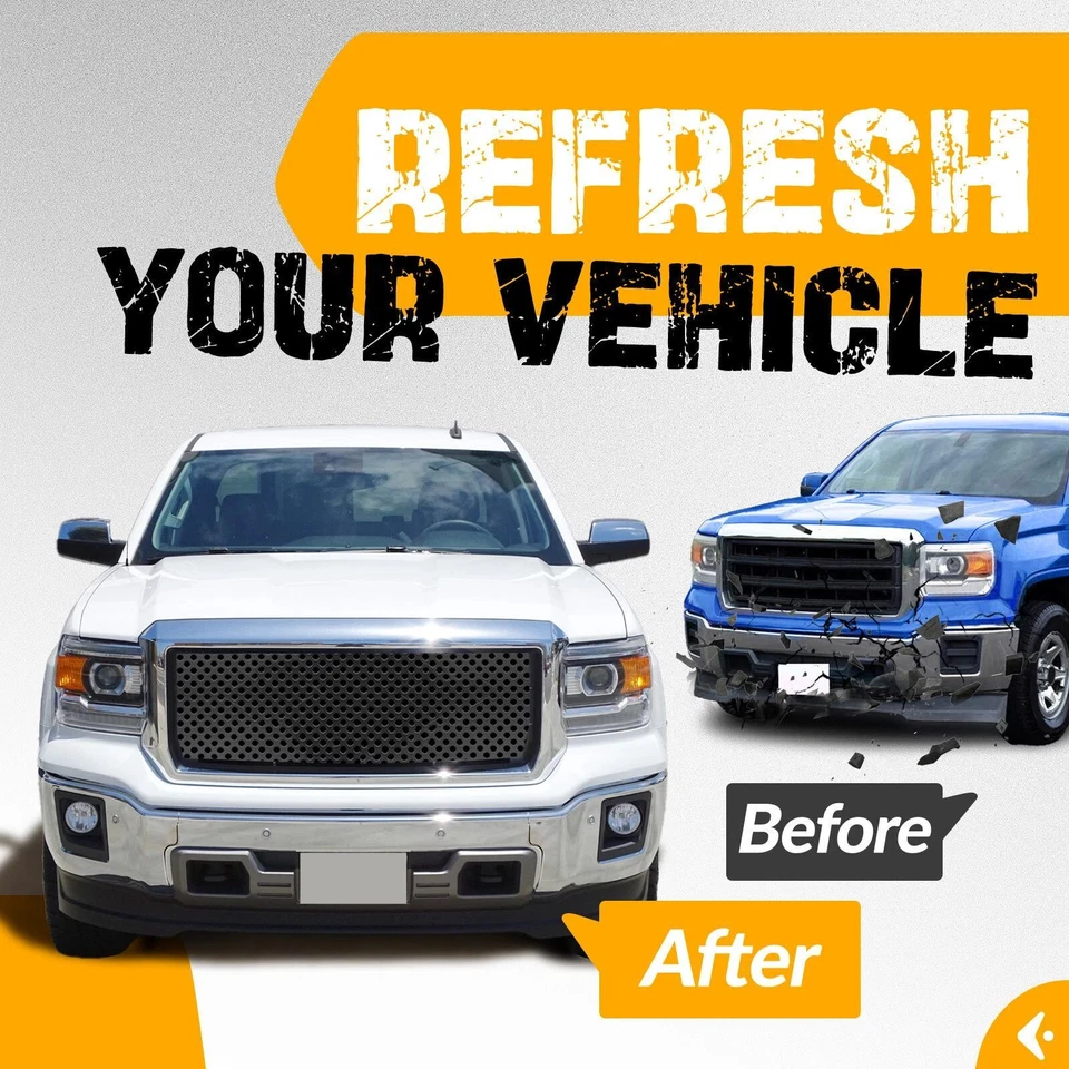 Front Bumper Face Bar + Skid Plate Valance Panel For GMC Sierra 1500 2014-2015 Foto 4 de 4