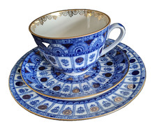 VTG Lomonosov Porcelain 3 Pc Tea / Coffee Set W/ Dessert Plate 22KG